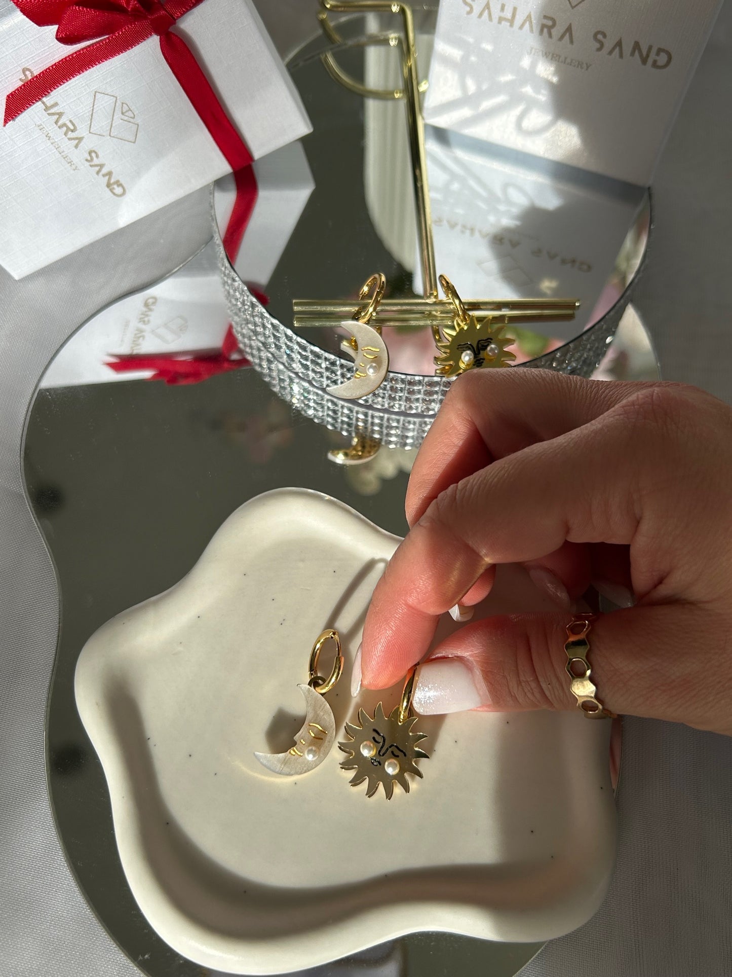 Sun & Moon Hoop Earrings