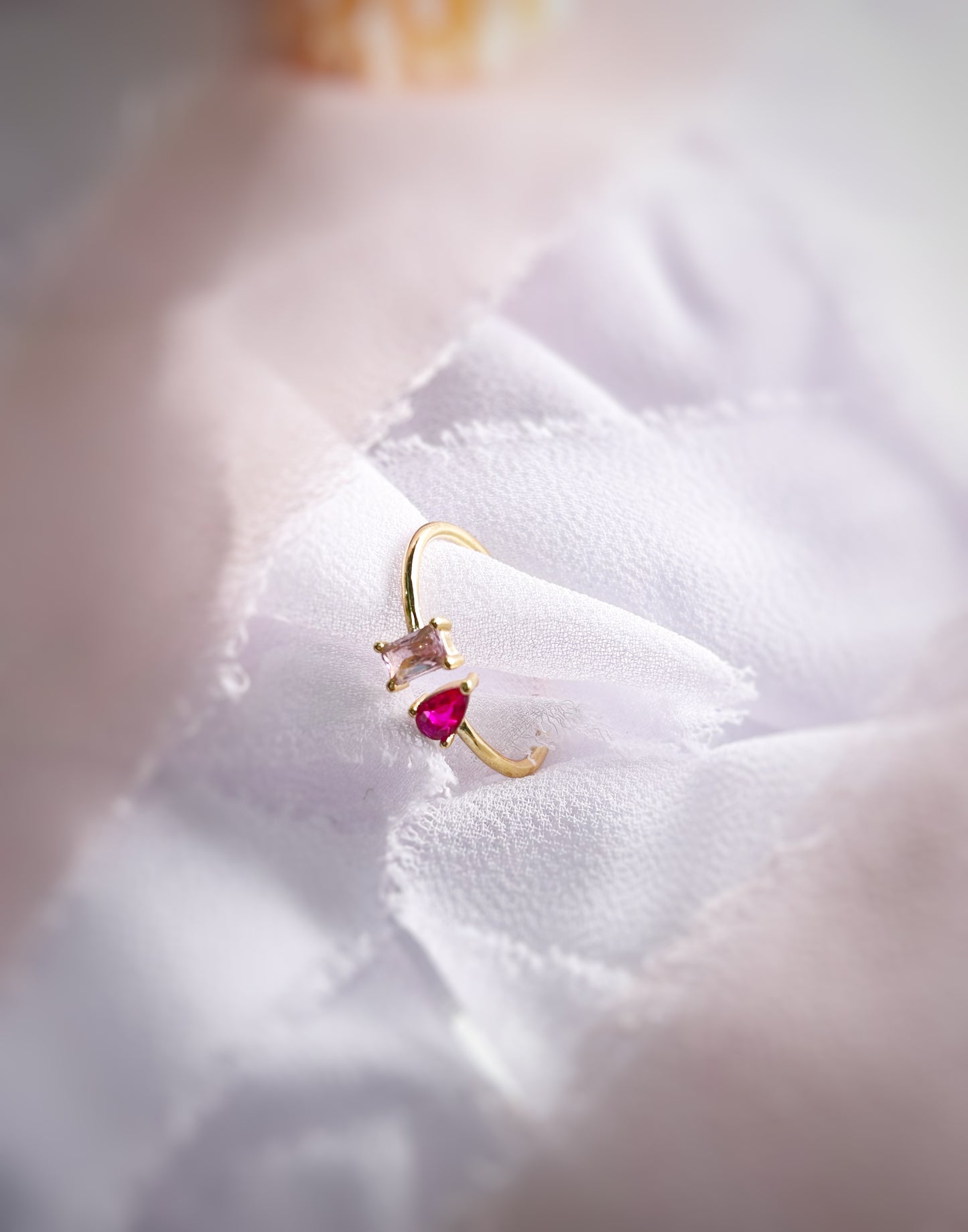Minimalist Ring , Pink CZ ring, high quality solid 925 sterling silver