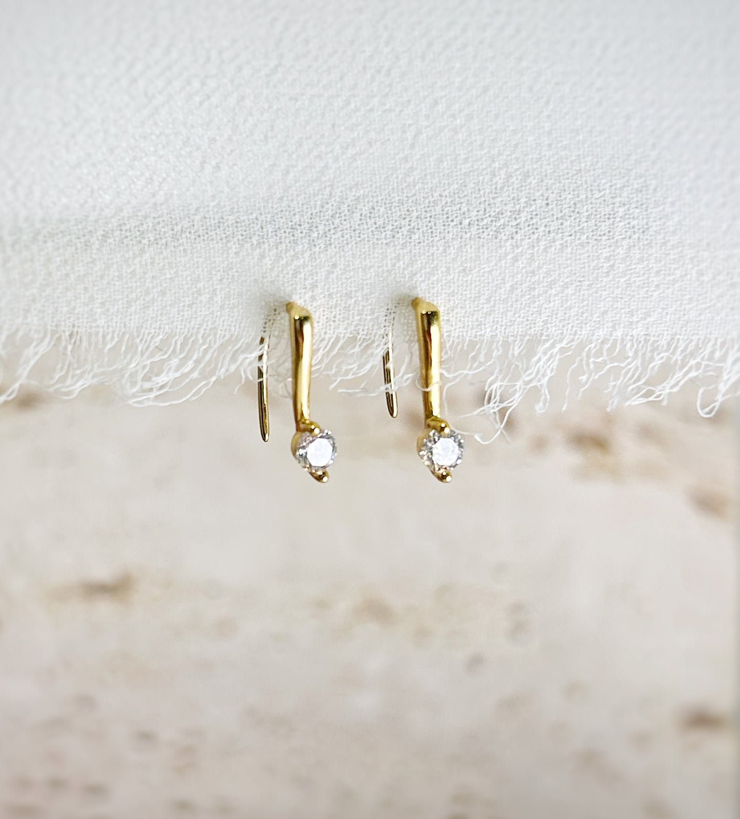 Zircon Open Hoop Earrings