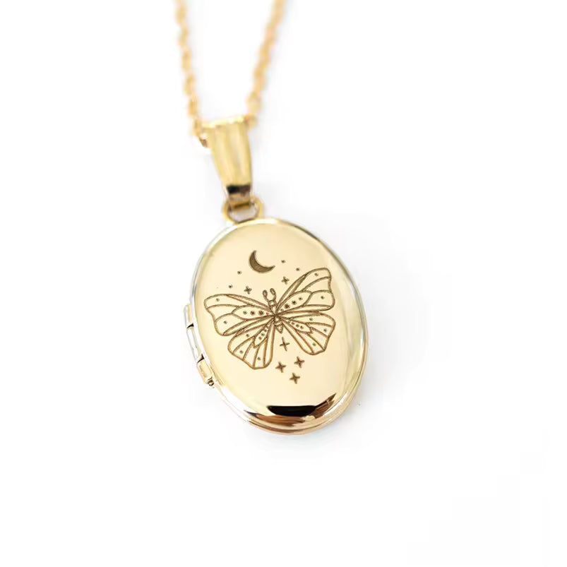 Gold Filled Oval Locket, Personalized Gifts, Engraved Locket With Photo