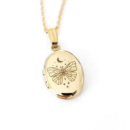 Gold Filled Oval Locket, Personalized Gifts, Engraved Locket With Photo
