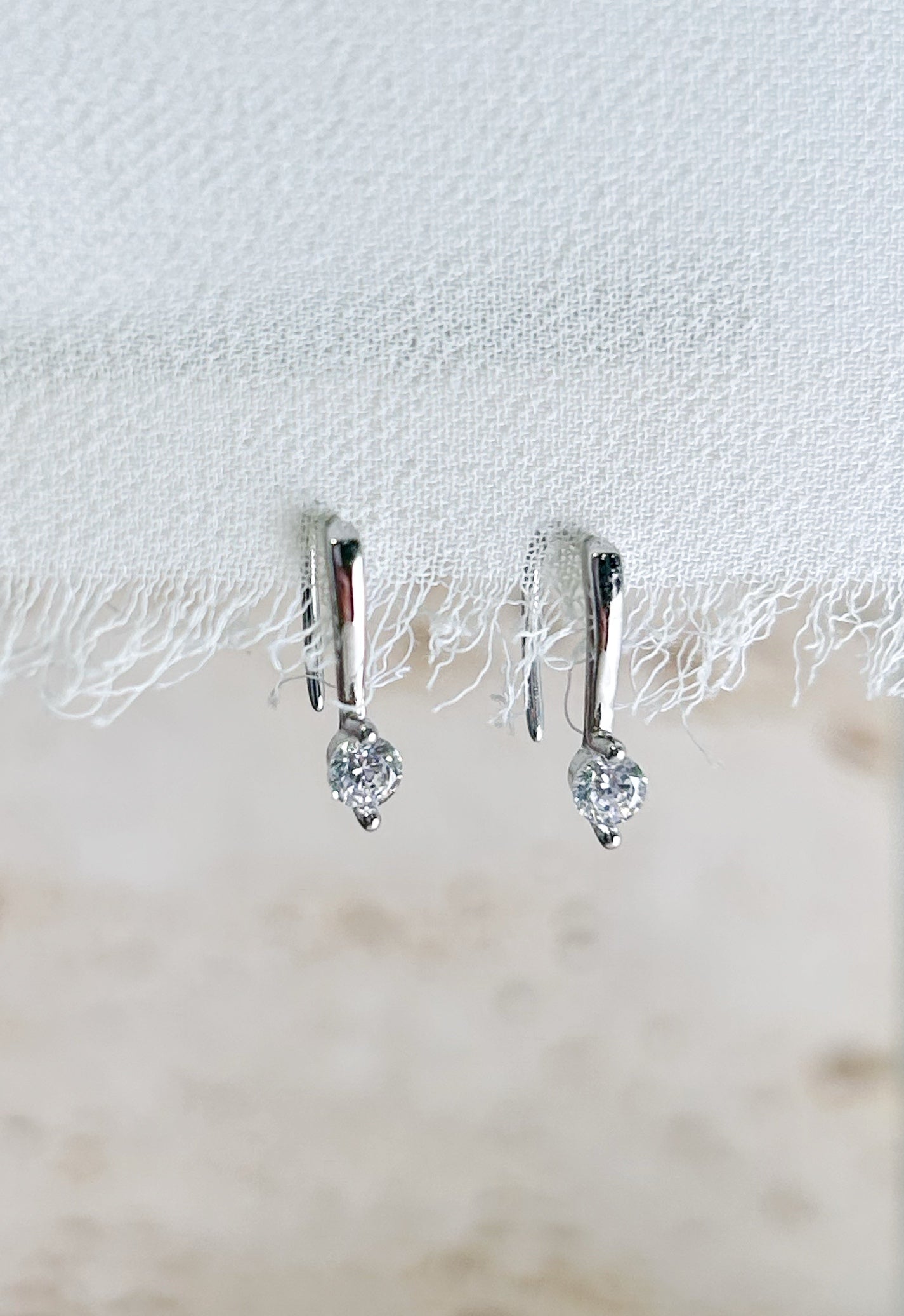 Zircon Open Hoop Earrings