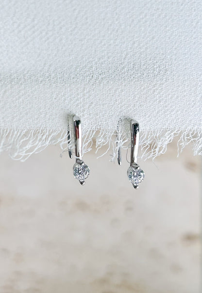 Zircon Open Hoop Earrings