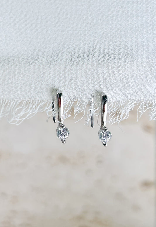 Zircon Open Hoop Earrings