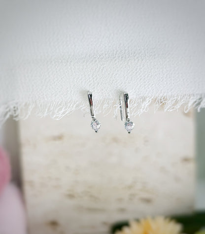 Zircon Open Hoop Earrings