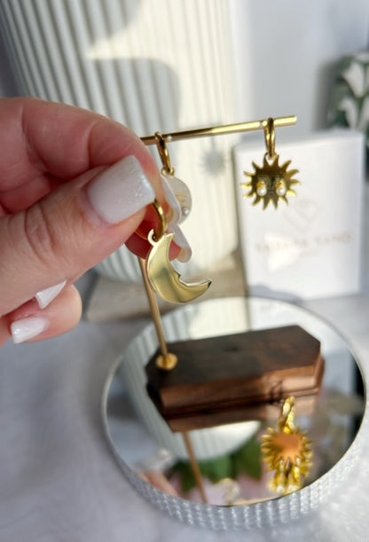 Sun & Moon Hoop Earrings